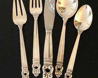 67-piece set of International Royal Danish sterling silver flatware