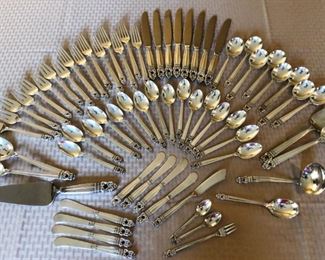 67-piece set of International Royal Danish sterling silver flatware