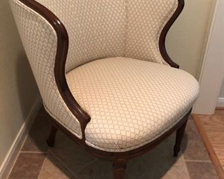 Edwardian style tub chair with custom upholstery, circa 1920s-1930s