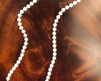 7mm cultured pearl necklace with 14K gold clasp