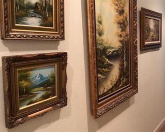 Large collection of original paintings by regional artists, late 20th century