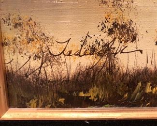 Regional artist signed oil on canvas autumn landscape painting, late 20th century