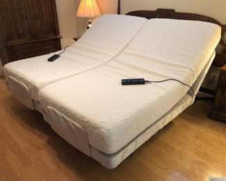 Twin memory-foam beds with adjustable bases