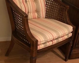 Pair of vintage caned back armchairs