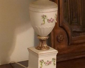 Pair of vintage porcelain table lamps
