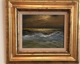 Oil of canvas seascape painting, signed “Braker”