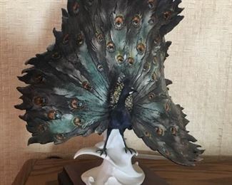 Giuseppe Armani Figurine, PEACOCK 13.5" H