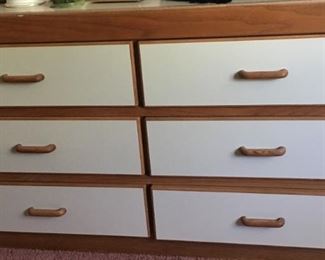 White/Wood Long Dresser
