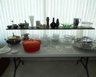 Glassware , Pottery, silver-plate 