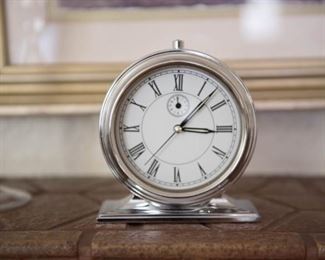 Silver Mantle Clock