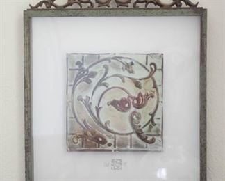 Ornate Metal Top Framed Wall Art