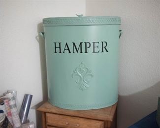 Rustic Green Metal Hamper