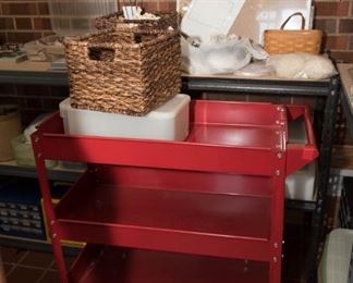 Red Rolling Utility Cart