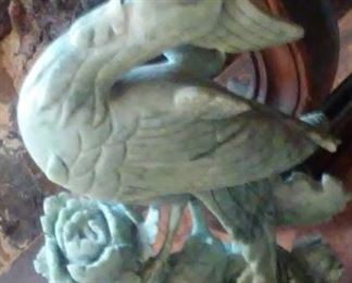 PAIR OF SOAPSTONE CARVED BIRDS