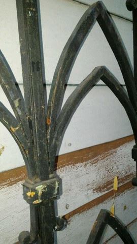 ART DECO WROUGHT IRON GRILL GRATE PANELD FROM AN ART DECO COMMERCIAL BUILDING. DIMENSIONS: 8 FEET 8 INCHES HIGH X 4 FEET 8 INCHES WIDE.