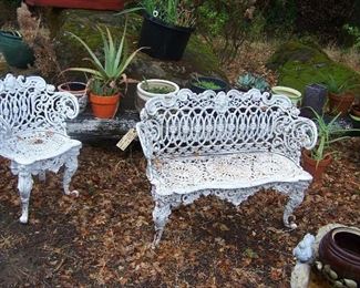 Victorian Cast Iron Settee Set