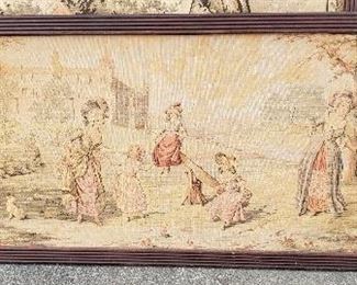 Very vintage framed tapestry