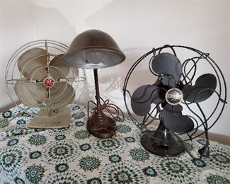 Cool vintage fans and desk lamp