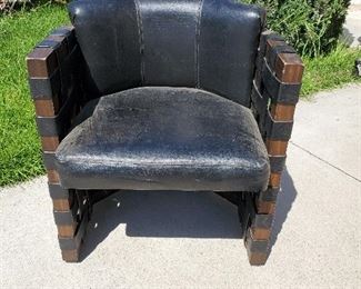 Mid Century woven club chair