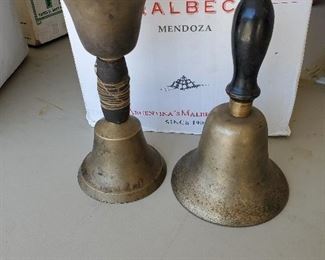 Very cool brass school bells...LARGE AND IN CHARGE