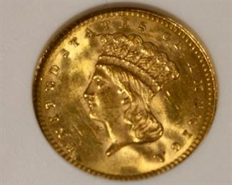 1862 Princess Gold coin $1
