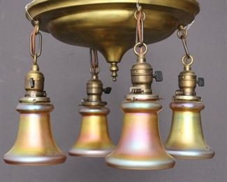 Chandelier with Steuben Shades