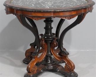 Renaissance Inlay Marble Top Table