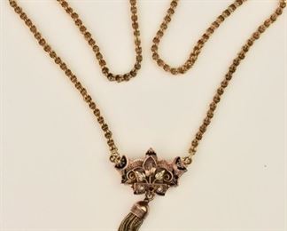 Gold Victorian Necklace and Pendant