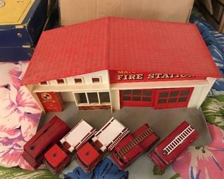 Matchbox Fire Trucks and Fire Station