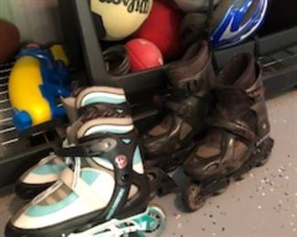 Roller blades and sports equipment