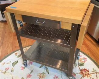 Booz Brothers Stainless Steel Butcher Block Cart