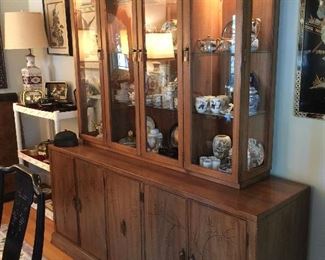 Solid Mahogany Davis Mid Century China Cabinet