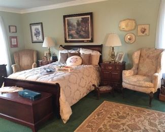 Mahogany Sleigh Bed - Lane Cedar Chest