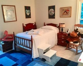 Pair of Jenny Lind Barley Twist Single Beds