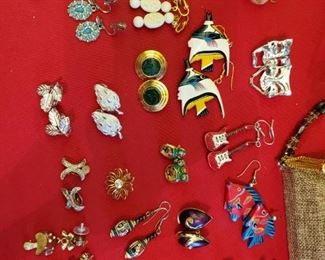 earrings and necklaces everywhere-most $3-5 each!