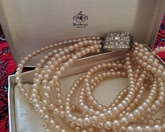 50's pearl and rhinestone necklace