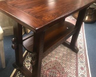 UNIQUE CONSOLE OAK TABLE WITH HORSE HEAD DESIGN