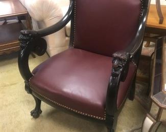 VICTORIAN STYLE ARM CHAIR LEATHER