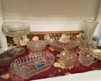 Vintage glass serving dishes