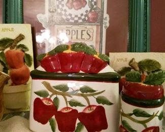 Apple decor and dishes