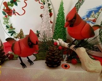 Red cardinal figurines