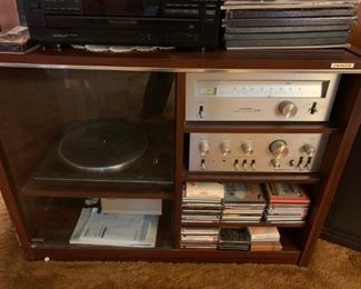Vintage turntable and stereo equipment