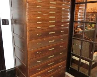 Solid Oak Local Bank Documents Cabinet w/ original hardware 6'1"H 3'4"W 2'3"D Wonderful old cabinet