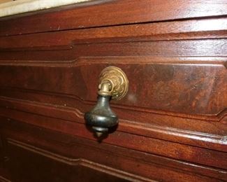 Detail of teardrop pulls.