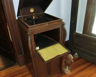 Victrola Cabinet, no works. The cabinet has been refinished.