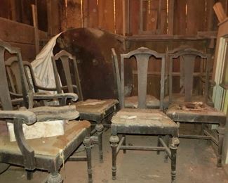 As-found Table and six Chairs