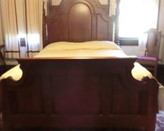 Older but not antique, very good quality Queen sized Bed 6'H 6'10"L 5'2" W