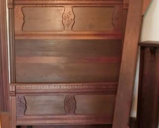 Walnut Eastlake Victorian Bed 6'6"H 6'2"L 5'2"W