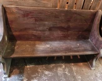 Five foot Pine Bench, as-found in barn. Old and structurally sound.