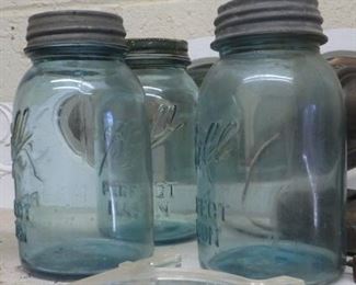 blue fruit jars